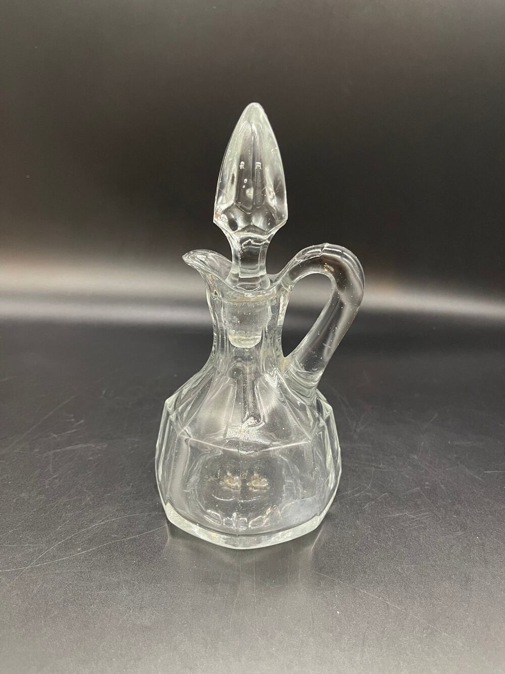 Vintage Clear Glass Oil / Vinegar Cruet with Stopper